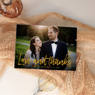 Liebe und Dank Gold Foil Hochzeit Vielen Dank Foto Karte