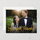 Liebe und Dank Gold Foil Hochzeit Vielen Dank Foto Postkarte (Vorne/Hinten)