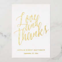 Liebe und dank Gold-Kalligrafie-Foto