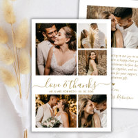 Liebe und Dank Gold Schrift Foto Collage Hochzeit
