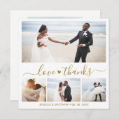 Liebe und Dank Gold Script Foto Collage Hochzeit (Vorne/Hinten)
