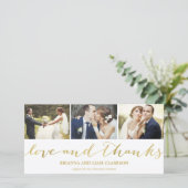 Liebe und dank Gold Script | Hochzeit Danke (Stehend Vorderseite)