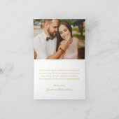 Liebe und Dank Gold Script Navy Hochzeitskampagne  Dankeskarte (Innenseite)