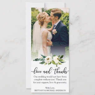 Liebe und Dank Green Floral Hochzeitskarte Karte