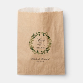 Liebe und Dank Greenerity Blätter Wreath Wedding Geschenktütchen