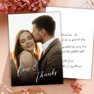 Liebe und Dank Handgeschriebene Schrift Foto Hochz Dankeskarte