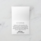 Liebe und dank handgeschriebenem Skript-Hochzeitss Dankeskarte (Innenseite)