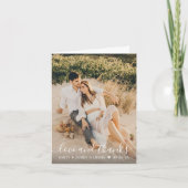 Liebe und dank handgeschriebenem Skript-Hochzeitss Dankeskarte (Vorderseite)