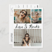 Liebe und Dank handgeschriebener drei Graduate Fot Postkarte (Vorne/Hinten)
