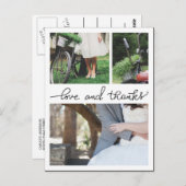 Liebe und Dank handgeschriebener drei HochzeitsFot Postkarte (Vorne/Hinten)