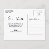 Liebe und Dank handgeschriebener Niedlicher Herzst Postkarte (Rückseite)