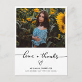 Liebe und Dank handgeschriebener Niedlicher Herzst Postkarte (Vorderseite)