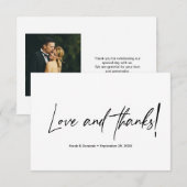 Liebe und Dank Handschrift maßgeschneiderte Foto H Dankeskarte (Vorne/Hinten)