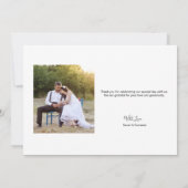 Liebe und Dank Heart Script Custom Foto Hochzeit Dankeskarte (Rückseite)