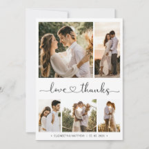 Liebe und dank Herz-Script Foto Collage Hochzeit