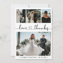 Liebe und dank Herz-Script Foto Collage Hochzeit