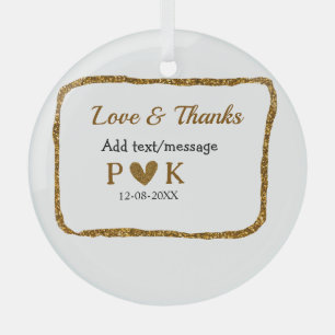 Liebe und Dank hinzufügen Paarname goldene schwarz Ornament Aus Glas