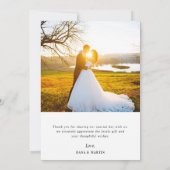 LIEBE UND DANK | Hochzeit danke Ihnen Fotokarte (Rückseite)
