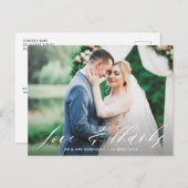 Liebe und Dank, Hochzeit danke Ihnen Karte (Vorne/Hinten)