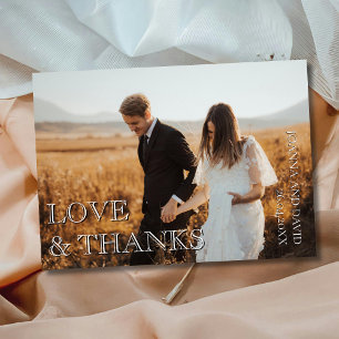 Liebe und Dank Hochzeit Foto Dusty Rose Dankeskarte