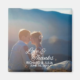 Liebe und Dank   Hochzeit Foto Vielen Dank Magnet