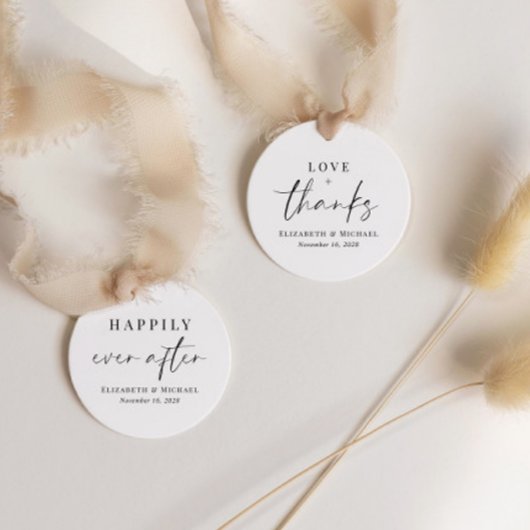 Liebe und Dank Hochzeit Geschenkanhänger