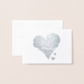 Liebe und Dank - Hochzeit mit elegantem Drehbuch Folienkarte (Vorderseite mit Umschlag)