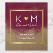 Liebe und Dank Hochzeit Weinfarbe Weinetikett (Einzelnes Label)