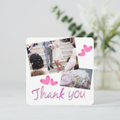Liebe und Dank Hochzeiten FotoCollage Dankeskarte (Stehend Vorderseite)