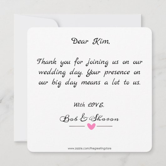 Liebe und Dank Hochzeiten FotoCollage Dankeskarte (Rückseite)