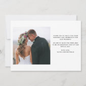 Liebe und Dank| Hochzeitliches Foto Dankeskarte (Rückseite)