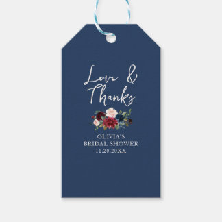 Liebe und Dank Hochzeitsbrause Geschenkanhänger