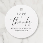 Liebe und dank Hochzeitsempfang Geschenkanhänger (Vorderseite)