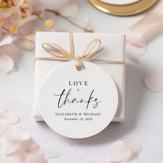 Liebe und dank Hochzeitsempfang Geschenkanhänger