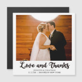 Liebe und Dank Hochzeitskarte Foto Chic Magnet Car (Vorne/Hinten)