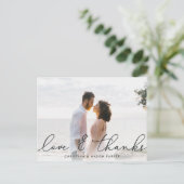 Liebe und Dank | Hochzeitsszenario Foto Vielen Dan Postkarte (Stehend Vorderseite)
