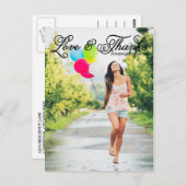 Liebe und Dank Hübschen Script Foto Abschluss Postkarte (Vorne/Hinten)