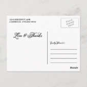 Liebe und Dank Hübschen Script Foto Abschluss Postkarte (Rückseite)
