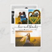 Liebe und Dank Kalligrafie Hochzeitsstift Foto Dankeskarte (Vorne/Hinten)