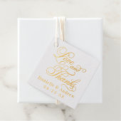 Liebe und dank Kalligrafie Wedding Monogram Gold Geschenkanhänger (Mit Box)