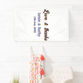 Liebe und dank lila orangefarbener Ehedatum Banner (Insitu)