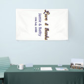 Liebe und dank lila orangefarbener Ehedatum Banner (Messeveranstaltung)