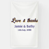 Liebe und dank lila orangefarbener Ehedatum Banner (Vertikal)