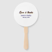 Liebe und dank lila orangefarbener Ehedatum Fächer (Rückseite)