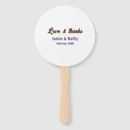 Liebe und dank lila orangefarbener Ehedatum Fächer