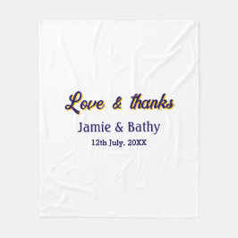 Liebe und dank lila orangefarbener Ehedatum Fleecedecke