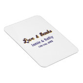 Liebe und dank lila orangefarbener Ehedatum Magnet (Rechte Seite)