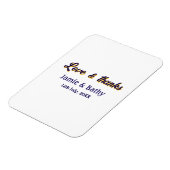 Liebe und dank lila orangefarbener Ehedatum Magnet (Linke Seite)