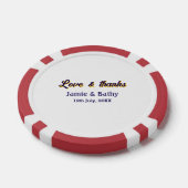 Liebe und dank lila orangefarbener Ehedatum Pokerchips (Einzeln)