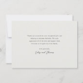 Liebe und Dank Minimal 3 Fotocollage Neues Baby Dankeskarte (Rückseite)